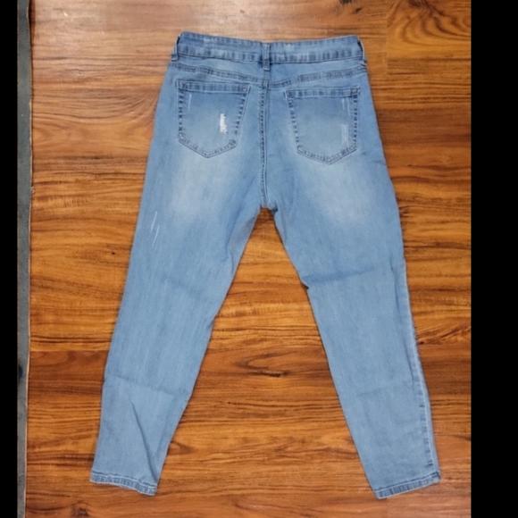 WAX Jeans Los Angeles Distressed Light Wash Straight - Picture 2 of 4